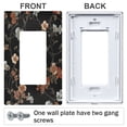 thumbnail image 3 of Yayeee Rocker Switch Wall Plate 2-Gang 4.7"x4.6" Home Decorative Outlet Cover, Black Flowers, 3 of 6