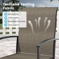thumbnail image 3 of DIFY 5PCS Patio Dining Furniture Set, 41" Round Slatted Table and 4 Swivel Textilene Chairs, 3 of 7