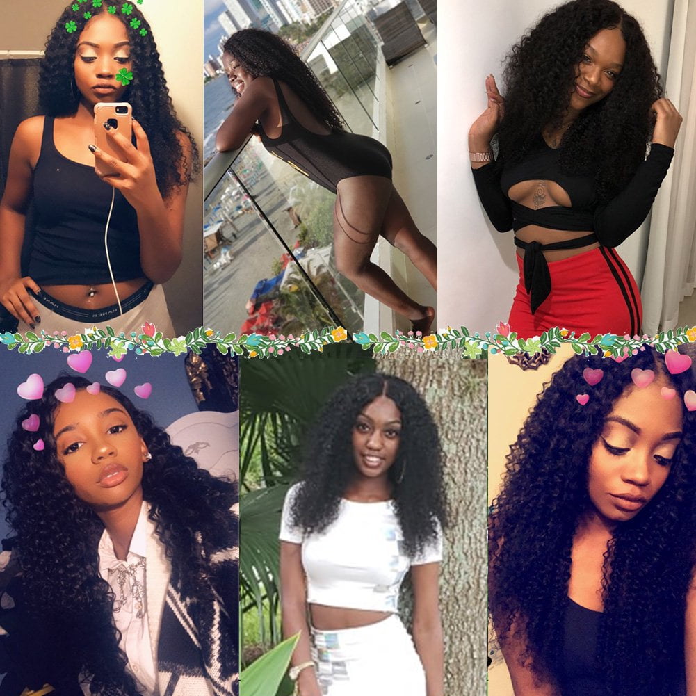 Bundles with Closure Deep Wave Brazilian Virgin Human Hair Bundles with 4x4  Free Part Lace Closure 8A 100% Unprocessed Deep Curly Weave Hair Extensions  Natural Color for Black Women (12 14 16+10) -