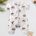 thumbnail image 2 of Baby Onesies Boy Baby Rompers Summer Newborn High Stretch Solid Color Breathable Cotton With Front Button Closure, 2 of 8
