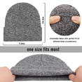 thumbnail image 4 of 3 Pack Winter Beanie Hats for Men Women, Warm Cozy Knitted Cuffed Skull Cap, 1 Black & 1 Grey & 1 Black-White, 4 of 7