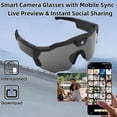thumbnail image 4 of Gafas Con Cámara Inteligente De 1080p, Gafas Con Grabadora De Vídeo HD De 1080P Para Deportes Al Aire Libre, Para Ciclismo, Senderismo Y Viajes, 4 of 7