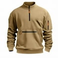 thumbnail image 3 of Mgmyaa Men's Quarter Zip Work Sweatshirt Stand Collar Crewneck Long Sleeve Sporty Pullover with Multi Pockets, 3 of 4