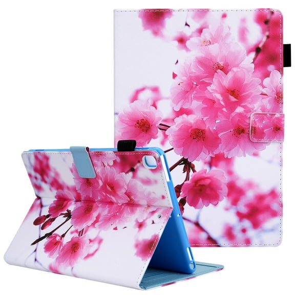 Allytech iPad 10.2' 8th 7th Gen Case, iPad Air 10.5" 3rd Gen Case, PU Leather Multi Angle Viewing Stand Shockproof TPU Inner Back Cover Auto Sleep Wake for Apple iPad 10.2" 2020/2019,Blossom