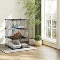 thumbnail image 2 of PawHut 3 Tier Cat Cage Crate, DIY Pet Playpen with 3 Doors, 2 of 10