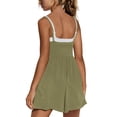 thumbnail image 5 of Dresfit Womens Rompers Spaghetti Strap Square Neck Jumpsuits 2026 Summer Lightweight Sleeveless Overalls Strappy Plus Size Beach Outfits with Pockets S, 5 of 6