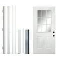 thumbnail image 2 of 36x80 Fiberglass Entry Door with 4-9/16" Vinyl Frame, 9 Lite Low-E Glass - Primed Left Hand Inswing White Oak Grain Knock-Down Front Door for Home Entrance, 2 of 5