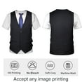 thumbnail image 4 of Rebaike Men's Tuxedo Print T-Shirt Faux Suit Graphic Tee All-Over Costume Polyester Shirt, 4 of 7