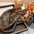 thumbnail image 3 of Bufanda cuadrada de seda con flores para mujer, chal de satén, Hijab femenino, banda para el pelo, pañuelo de lujo para la cabeza, 70x70cm, Echarpe 2024, 3 of 5
