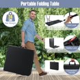 thumbnail image 3 of Topcobe 6 ft Portable Folding Table 350 LBS Fold-in-Half Table with HDPE Tabletop, Outdoor Camping Equipment for Travel, Picnic, Party-Black, 3 of 11