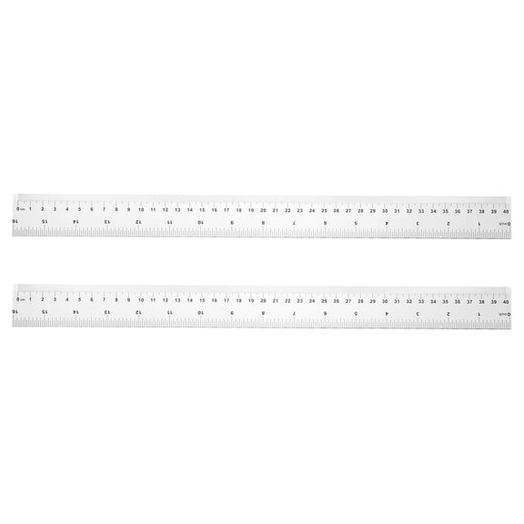 Uxcell 2pcs Clear Plastic Ruler 40cm / 1.57" Straight End Ruler with Black Scale Mark
