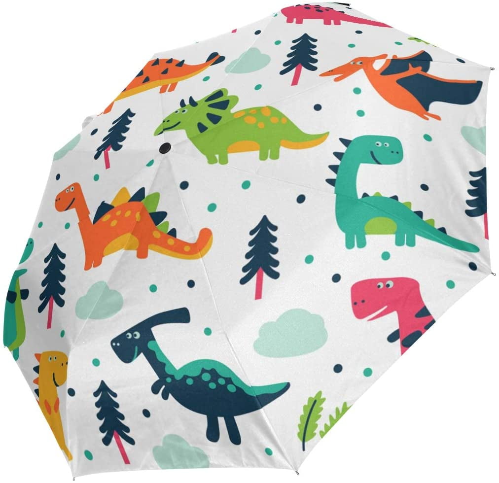 XLING Automatic Umbrellas Animal Dinosaur Cartoon Anti-Slip Windproof Compact Rain Umbrella for Women Men 