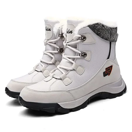 

Lace-up Waterproof Winter Snow Boots Fashion Plush Inside High Top Calf Boots Women‘s Footwear