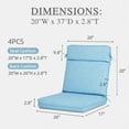 thumbnail image 3 of Aoodor High-Back Outdoor Dining Chair Cushion Set, Fade-Resistant Polyester Fabric, Water-Repellent TPU Coating, 37x20x2.8 Inches (Set of 4), 3 of 8