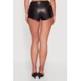 thumbnail image 4 of Women's Almost Famous Belted Front Faux Leather Micro Shorts, 4 of 4