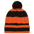 thumbnail image 2 of Women's New Era Black Cincinnati Bengals Braided Cuffed Knit Hat with Pom, 2 of 2