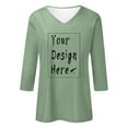 thumbnail image 5 of Women's V Neck T-Shirt Summer Fashion Comfortable Casual Fit 3/4 Sleeve Soft Breathable Stretchy Tee for Everyday Wear, 5 of 5
