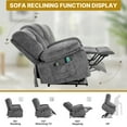 thumbnail image 3 of Power Lift Recliner Chair for Elderly, HSUNNS Massage and Heat Function Reclining Chair with Remote Control, Side Pockets, Velvet Upholstered Living Room Chair Single Sofa, Gray, 3 of 10