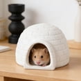 thumbnail image 3 of Resin Small Animal Hideout for Hamster Hedgehog Gerbil, Miniature Dome Shelter Ornament for Pet Cage, Desktop Decor and Small Animal Accessories, White, 3 of 9