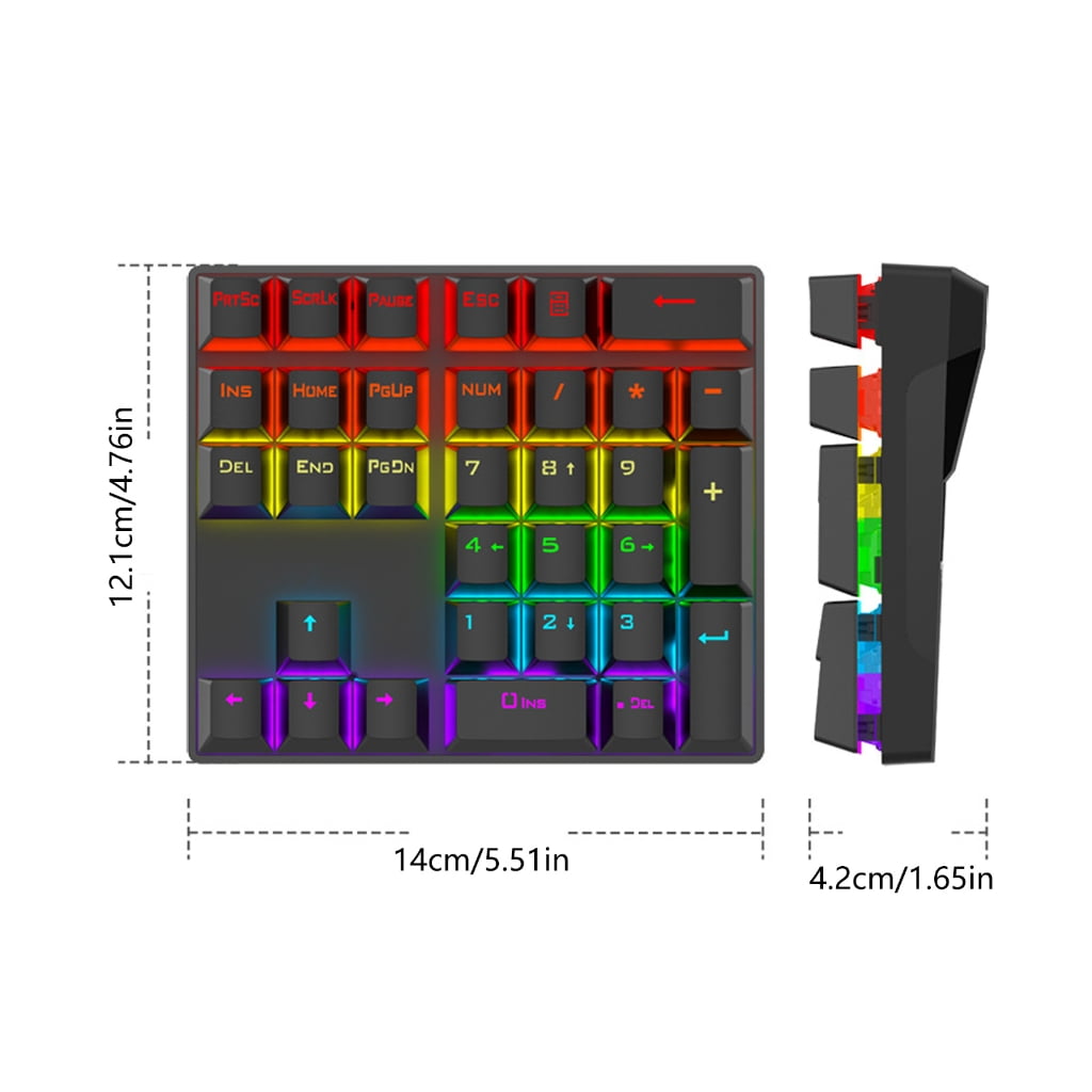 Waterproof 33Key RGBs Illuminateds Mechanical Number Pad Hot Swappable USB Connectivitys Ergonomic Keycaps For Home Office Computer Setups