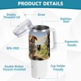 thumbnail image 4 of Dogs Run Grass Sky 40 oz Tumbler with Handle Insulated&nbsp;Travel Mug&nbsp;Lid Straw Leak Proof Steel Vacuum Water Bottles Glasses Fits in Car Cup Holder, 4 of 7