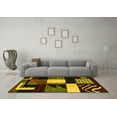 thumbnail image 3 of Ahgly Company Machine Washable Indoor Rectangle Oriental Yellow Modern Area Rugs, 5' x 7', 3 of 4