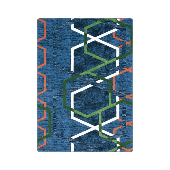 Double Helix 3'10" x 5'4" area rug in color Sapphire