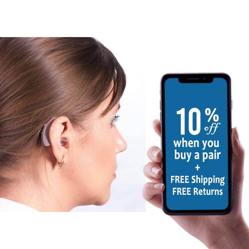 Wireless Rechargeable DiscoMax Hearing Amplifiers for smart phone iphone/iOS/Android - Exchangeable replaceable battery modules - BTE types and affordable price - Right