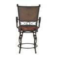 thumbnail image 3 of Powell Big & Tall Copper Stamped Back Counter Stool with Arms, Bronze with Brown Fabric, Includes 1 Stool, 3 of 10