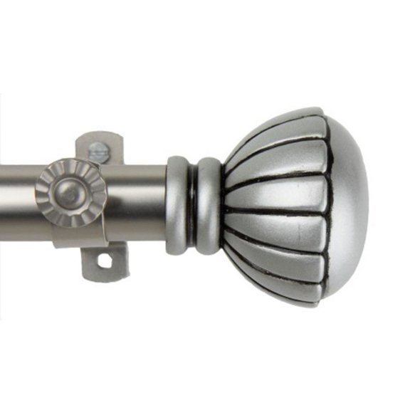 Magnolia Decorative Window Curtain Rod 48-84" - Satin Nickel