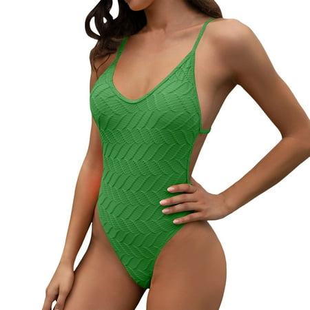 RUTAYY Swimwear Womens Halter Swimsuit With Hollow Back Sexy Bodysuit Summer Swim Wear