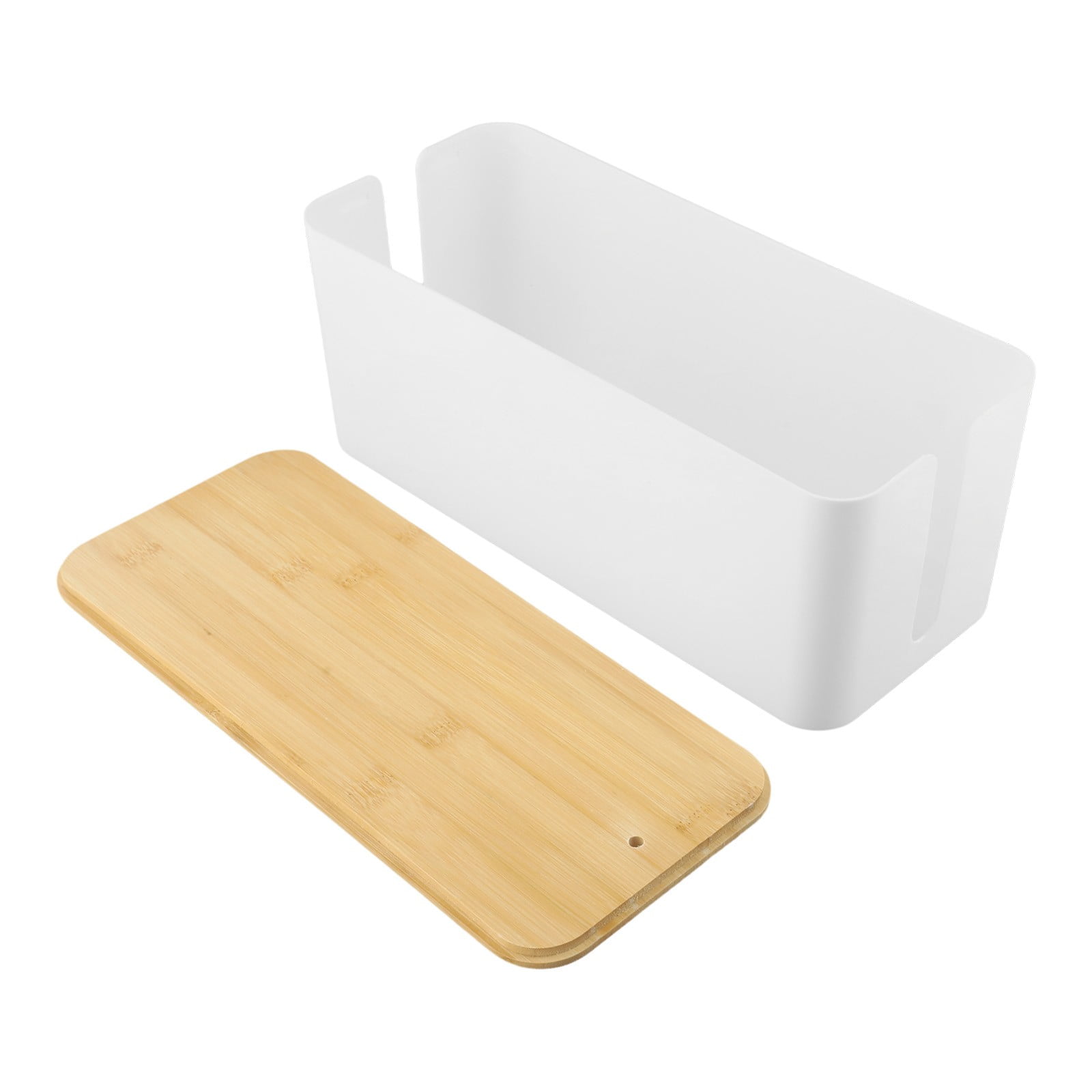 Cable Boxes,Large Cable Organiser Box with Wooden Lid for Cables Management Box B