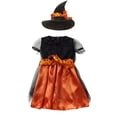 thumbnail image 3 of Disfraz de bruja de Halloween para niñas pequeñas, disfraz de princesa vampiro para niños, ropa de vestir para niños con sombrero, regalo de fiesta de carnaval, 3 of 5