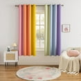 thumbnail image 3 of Rainbow Blackout Curtains Made with a Patchwork of Pink, Orange, Yellow, Green, Blue, and Purple for Kids Bedroom Blackout Colored Curtains for Bedroom Classroom 53"W x 108"L (Pack of 2), 3 of 6