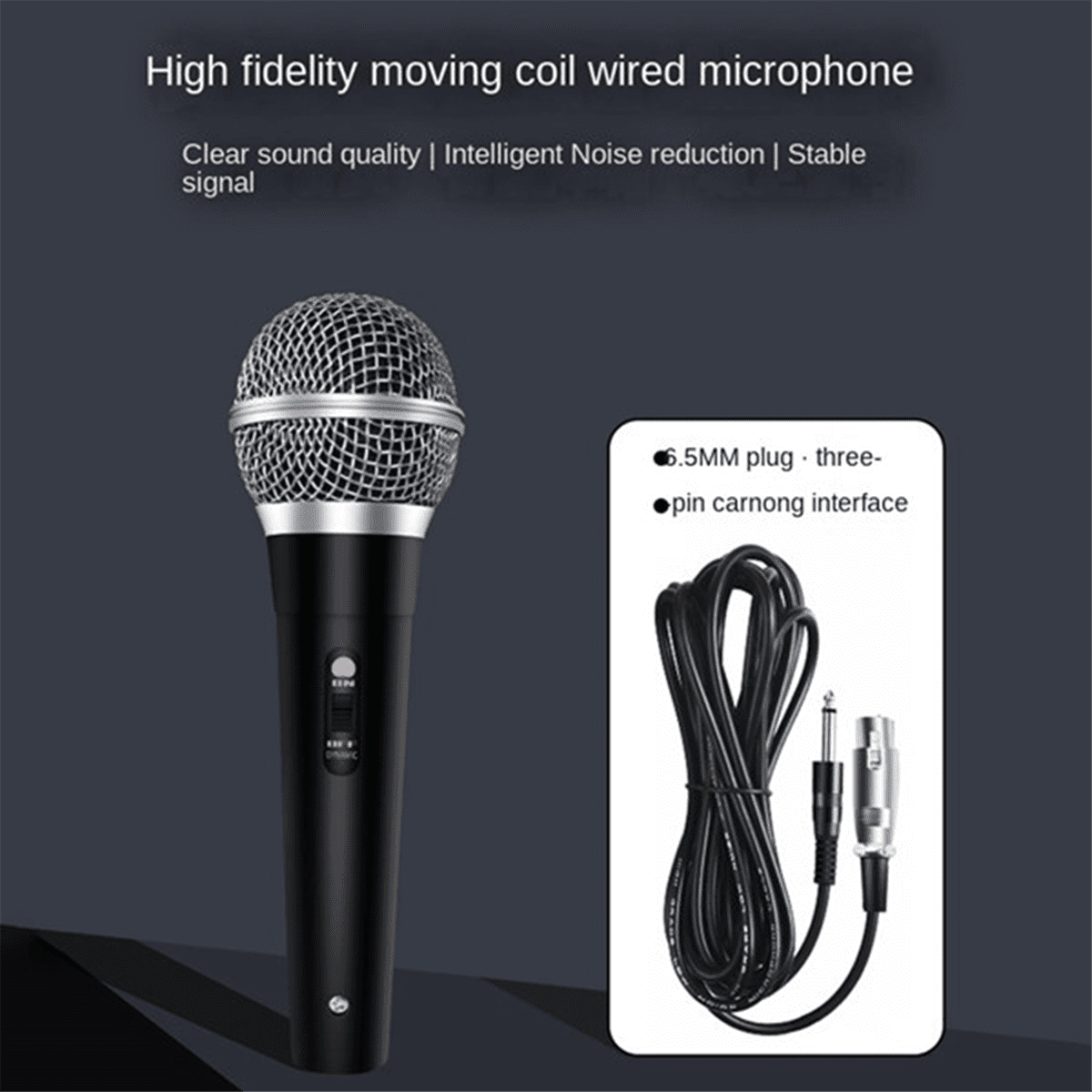 Handheld Professional Wired Dynamic Microphone Clear Voice Mic for Music Performance