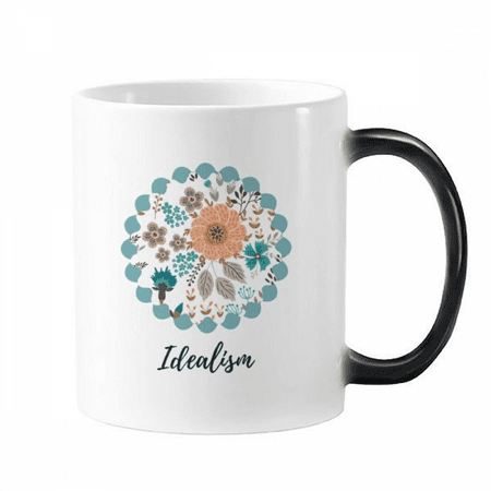 

Sun Orange Flower Paint Changing Color Mug Morphing Heat Sensitive Cup With Handles 350ml