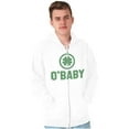 thumbnail image 3 of St Patricks Day O Baby Shamrock Zip Up Hoodie Men's Women's Brisco Brands M, 3 of 6