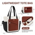 thumbnail image 3 of Gocvo 2pcs Work Tote Bags for Women, Large Capacity Puffer Tote Bags for Women, Multi-pocket Quilted Tote Bag for Work (Brown), 3 of 7