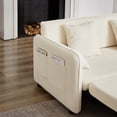 thumbnail image 5 of Oversized 66" Sleeper Sofa with Pull-Out Bed, 3-in-1 Convertible Sofa Bed with Storage Pockets for Living Room, Beige, 5 of 7