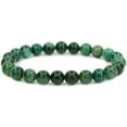 thumbnail image 1 of Bracelet Extensible Unisexe en Perles Rondes de 8 mm avec Pierre Précieuse Serpentine Africaine Naturelle 7 Pouces, 1 of 4