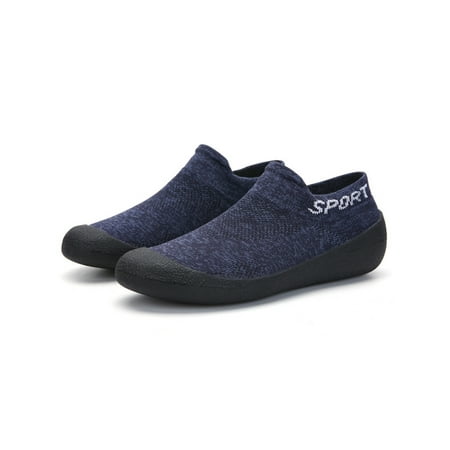 

Woobling Mens Sneakers Knit Upper Yoga Shoes Breathable Socks Lightweight Flats Summer Dance Sock Shoe Blue A 4.5