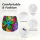 thumbnail image 4 of Balery Multicolored Beautiful Flower Pantalones cortos deportivos para mujer con forro y dos bolsillos, elásticos, para entrenamiento, gimnasio, yoga-Large, 4 of 7