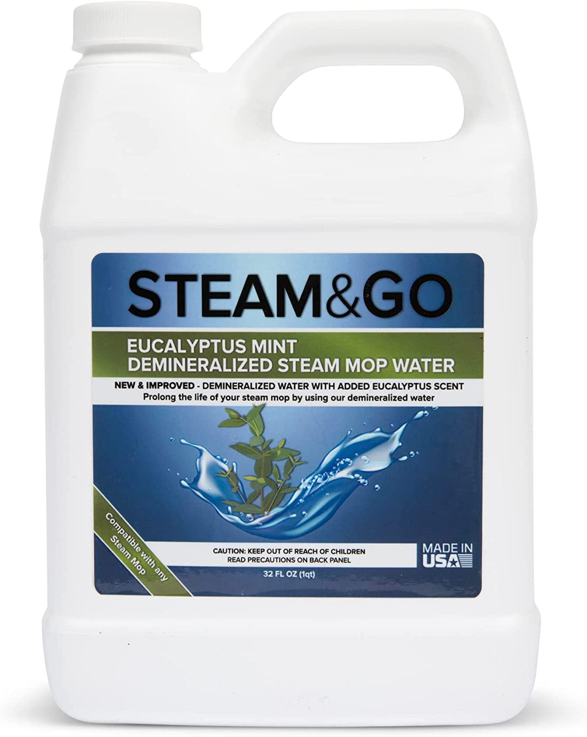  Steam & Go - The Housekeeper Steam Cleaner For Floors &  Demineralized Water Bundle, 8-in-1 Hard Floor Cleaner Machine & Grout Steam  Cleaner with Floor Cleaning Solution, Clean Ocean, 32 oz