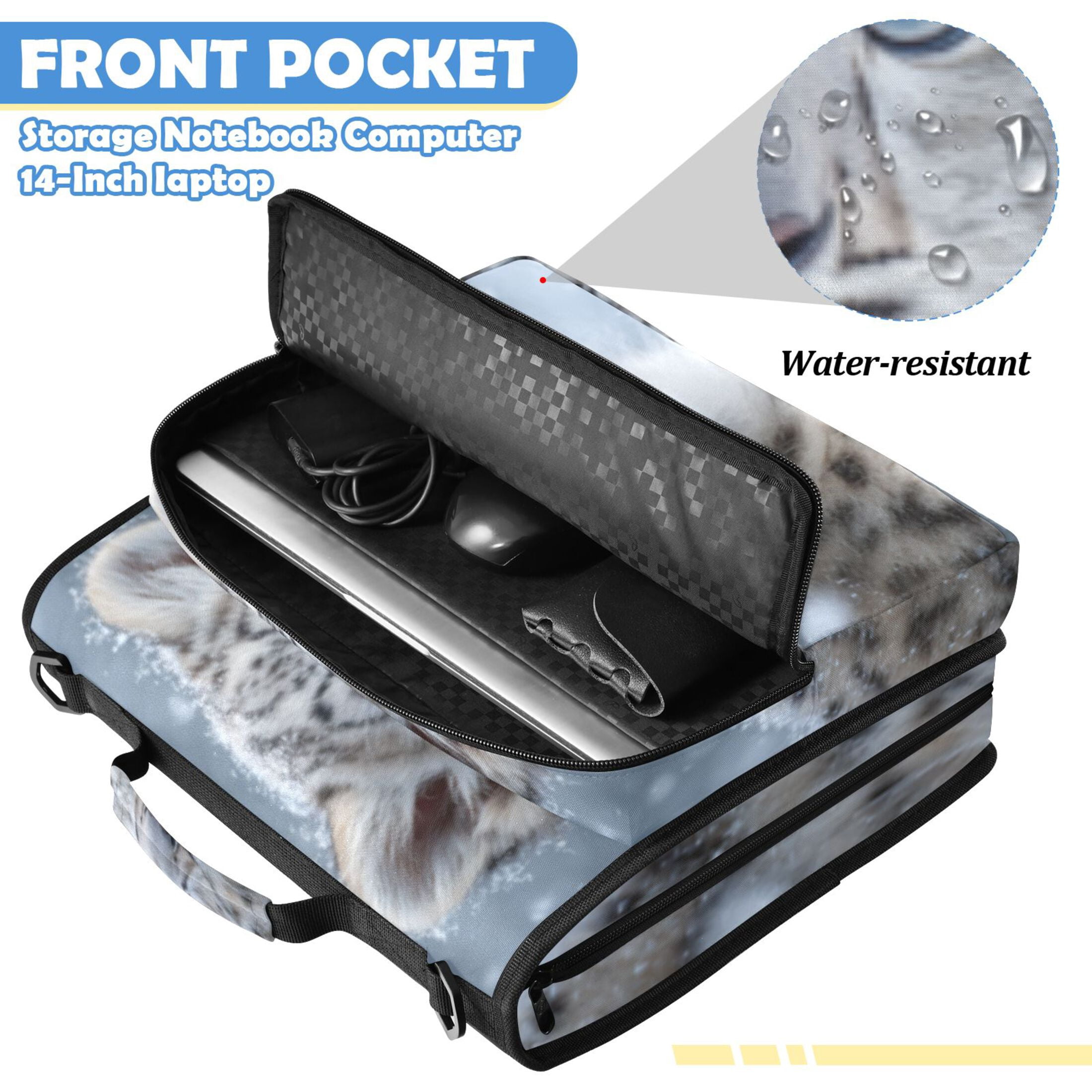 DIXRUYEE Zipper Binder File Keeper Documents Organized-Snowy Leopard Cub Focus Of Pattern