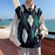 thumbnail image 2 of Chaleco de punto vintage, chalecos de punto para hombre, ropa popular coreana, ropa holgada, ofertas de ropa tejida, novedad de 2024, suéter superior para hombre, 2 of 4