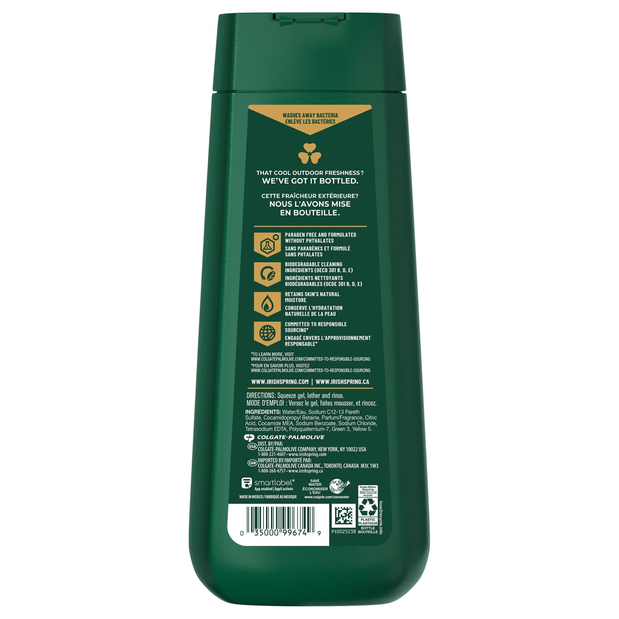 Irish Spring Original Clean Body Wash for Men (Pack of 6)