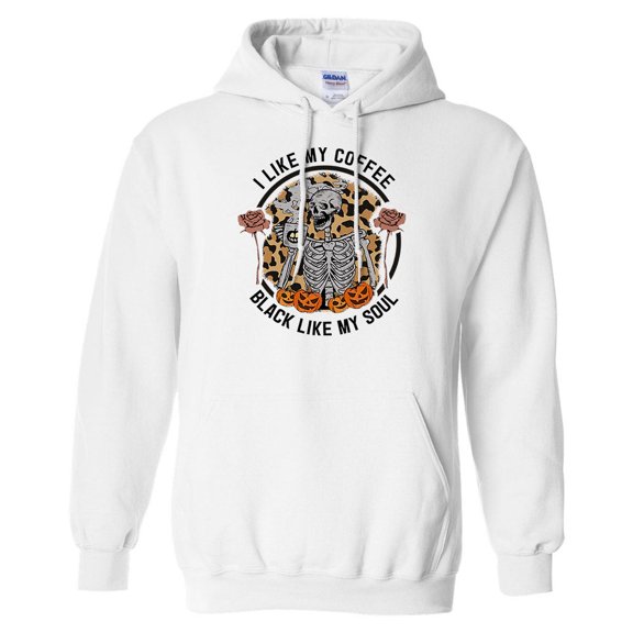 Coffee Black Like My Soul Hoodie Sweatshirt Unisex Large White