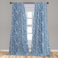 thumbnail image 5 of Ambesonne Navy Blue Curtains, Abstract Exotic Nature, Pair of 28"x63", Blue White, 5 of 5
