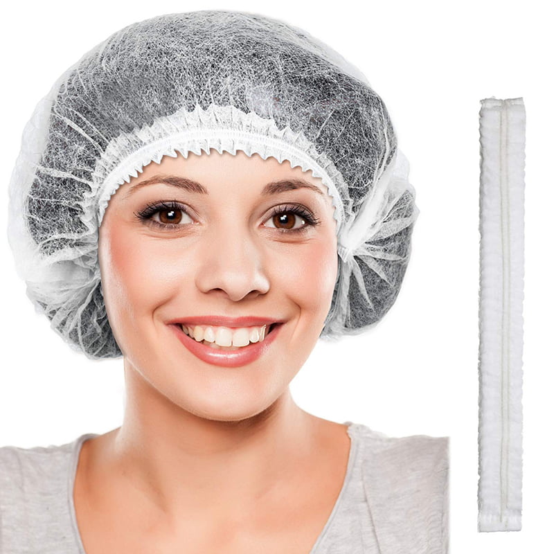 White MOB Cap Hair Net Hygiene Catering Food Safe 5 Pack 