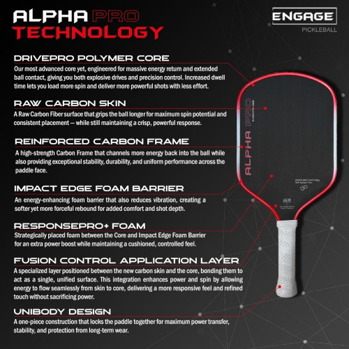 Engage Alpha Pro 14mm Pickleball Paddle
